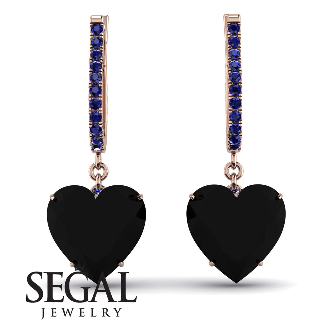 Heart Black Diamond Earrings - Noelle No. 68